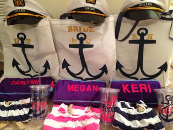 Nautical Personalized Bacherlorette Party Favor Bags
